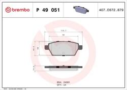 BREMBO fékbetét készlet, tárcsafék P49 051