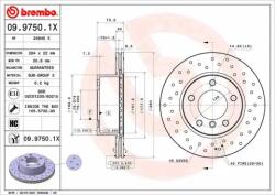 BREMBO féktárcsa 09.9750. 1X