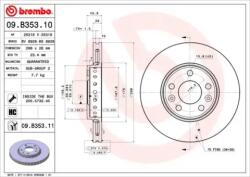 BREMBO Féktárcsa szellőző Ø296mm 09. B353.11