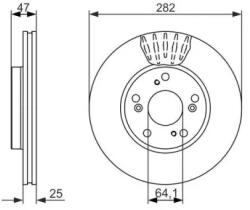Bosch szellőző féktárcsa Ø282mm 0 986 479 686