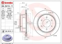 BREMBO Féktárcsa belső hűtés Ø315mm 09. D413.11