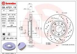 BREMBO fékkorong lyukasztás/belső hűtött Ø281mm 09. A721.1X