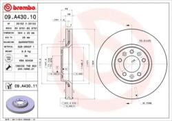 BREMBO Féktárcsa szellőző Ø304mm 09. A430.11