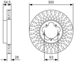 Bosch szellőző féktárcsa Ø300mm 0 986 479 B11