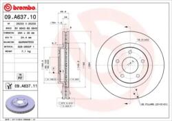 BREMBO Féktárcsa szellőző Ø294mm 09. A637.11