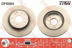 TRW szellőző féktárcsa Ø280mm DF6684