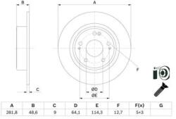 Bosch tömör féktárcsa Ø281, 8mm 0 986 479 F76
