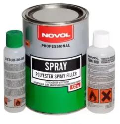 NOVOL POLYESTER SPRAY FILLER - Poliészter szóró kitt 1, 2kg + hígító 80ml + 50ml edző