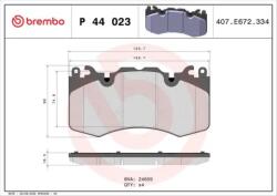 BREMBO fékbetét készlet, tárcsafék P44 023