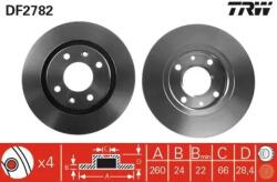 TRW szellőző féktárcsa Ø260mm DF2782