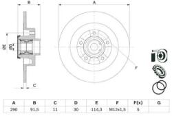 Bosch Féktárcsa tömör Ø290mm 0 986 479 F42