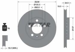 TEXTAR Féktárcsa szellőző Ø239mm 92106803