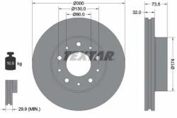 TEXTAR Féktárcsa szellőző Ø300mm 92157303