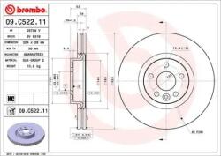 BREMBO Féktárcsa szellőző Ø324mm 09. C522.11