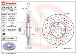 BREMBO féktárcsa perforált/belső hűtéses Ø302mm 09.9935. 1X