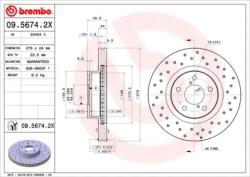 BREMBO fékkorong lyukasztás/belső hűtött Ø276mm 09.5674. 2X