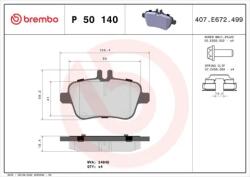 BREMBO fékbetét készlet P50 140
