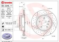 BREMBO Féktárcsa hornyolt/perforált Ø324mm 09. C246.11