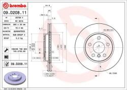 BREMBO Féktárcsa szellőző Ø280mm 09. D208.11