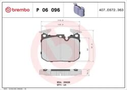 BREMBO fékbetét készlet, tárcsafék P06 096X
