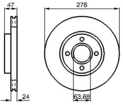 Bosch szellőző féktárcsa Ø278mm 0 986 478 427