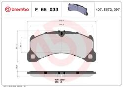 BREMBO fékbetét készlet, tárcsafék P65 033