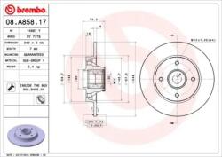 BREMBO Féktárcsa tömör Ø249mm 08. A858.17