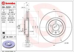 BREMBO Féktárcsa szellőző Ø322mm 09. D251.11