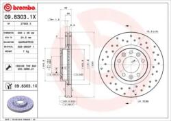 BREMBO fékkorong lyukasztás/belső hűtött Ø283mm 09.8303. 1x