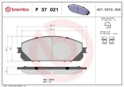 BREMBO fékbetét készlet, tárcsafék P37 021
