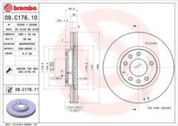 BREMBO Féktárcsa szellőző Ø296mm 09. C176.11