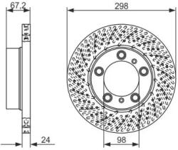 Bosch féktárcsa perforált Ø297, 9mm 0 986 479 674