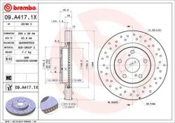 BREMBO fékkorong lyukasztás/belső hűtött Ø296mm 09. A417.1X