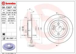 BREMBO Féktárcsa tömör Ø280mm 08. C307.11
