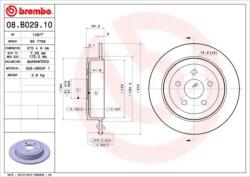 BREMBO tömör féktárcsa Ø269, 8mm 08. B029.10