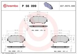 BREMBO fékbetét készlet, tárcsafék P56 099