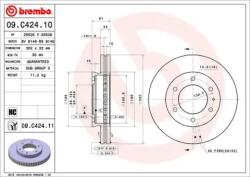 BREMBO Féktárcsa szellőző Ø302mm 09. C424.11