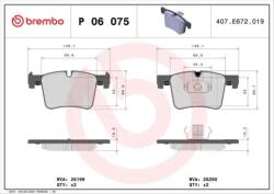 BREMBO fékbetét készlet, tárcsafék P06 075X