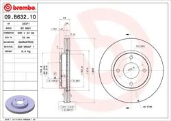 BREMBO Féktárcsa szellőző Ø280mm 09. B632.10