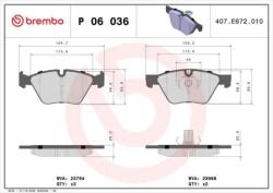 BREMBO fékbetét készlet, tárcsafék P06 036