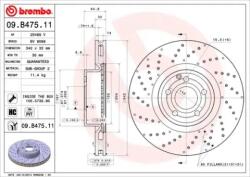 BREMBO fékkorong lyukasztás/belső hűtött Ø342mm 09. B475.11