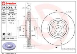 BREMBO Féktárcsa belső hűtés Ø325mm 09. D063.11
