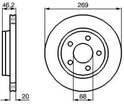 Bosch szellőző féktárcsa Ø269mm 0 986 478 316