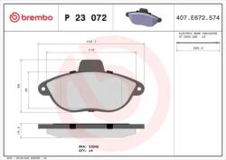 BREMBO fékbetét készlet, tárcsafék P23 072
