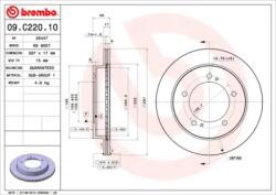 BREMBO Féktárcsa szellőző Ø287mm 09. C220.10