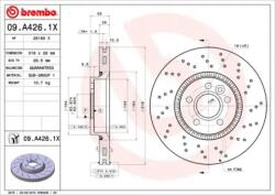 BREMBO fékkorong lyukasztás/belső hűtött Ø316mm 09. A426.1X