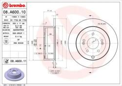 BREMBO Féktárcsa tömör Ø302mm 08. A600.11