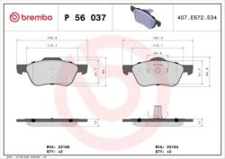 BREMBO fékbetét készlet, tárcsafék P56 037