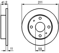 Bosch tömör féktárcsa Ø211mm 0 986 479 119