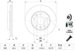 Bosch szellőző féktárcsa Ø269mm 0 986 479 F65